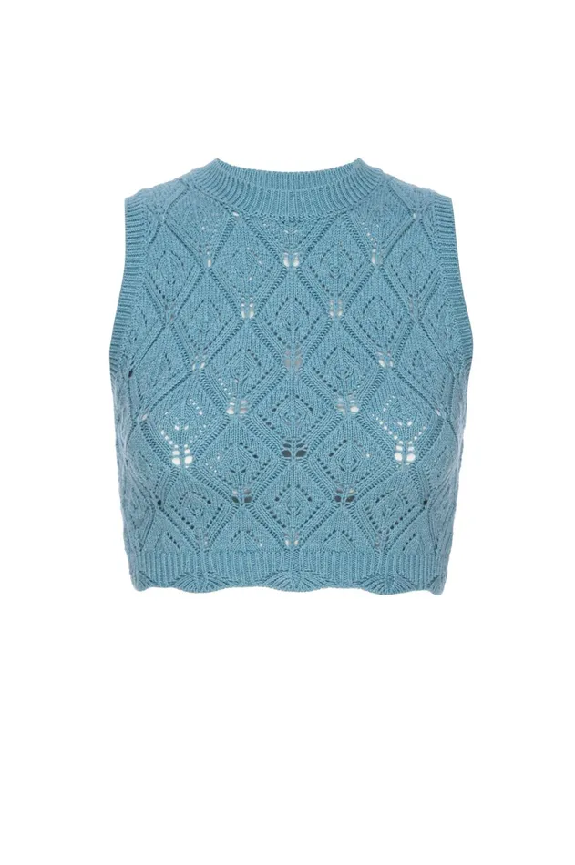 Women MISA Los Angeles Matching Sets DAHLIA TOP Blue