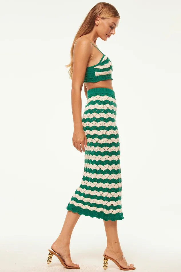 Women MISA Los Angeles Matching Sets EIDA BRALETTE Emerald Stripe