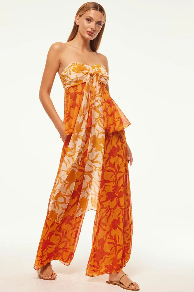 Women MISA Los Angeles Matching Sets FREDA PANT Atlas Floral Persimmon
