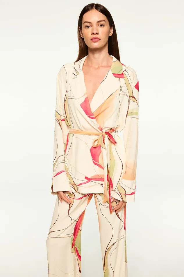 Women MISA Los Angeles Matching Sets FREJA TOP Divine Marble Crepe