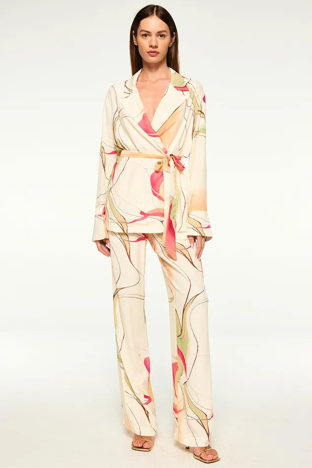 Women MISA Los Angeles Matching Sets FREJA TOP Divine Marble Crepe