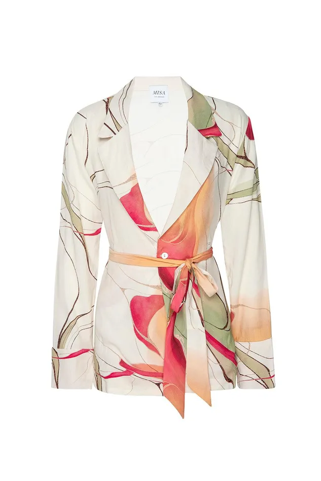 Women MISA Los Angeles Matching Sets FREJA TOP Divine Marble Crepe