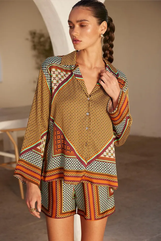 Women MISA Los Angeles Matching Sets ISME TOP Positano Scarf