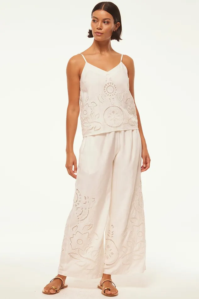 Women MISA Los Angeles Matching Sets MARCELA TOP Pink Eyelet