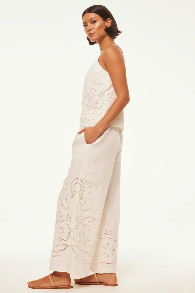 Women MISA Los Angeles Matching Sets MARCELA TOP Pink Eyelet