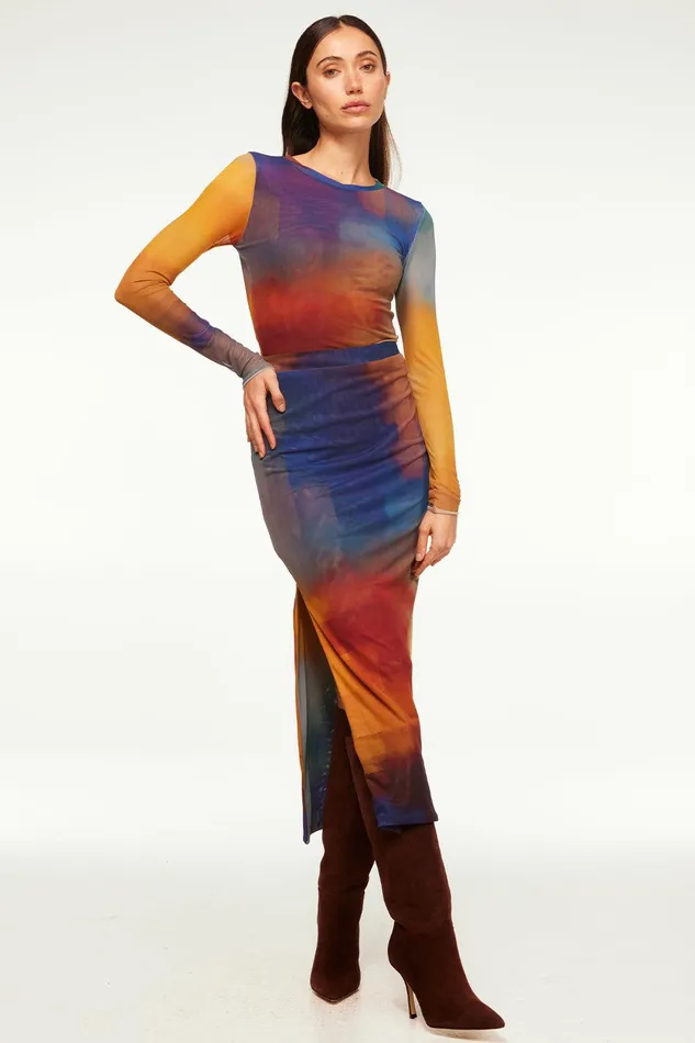 Women MISA Los Angeles Skirts and Shorts AISHA SKIRT Digital Ombre