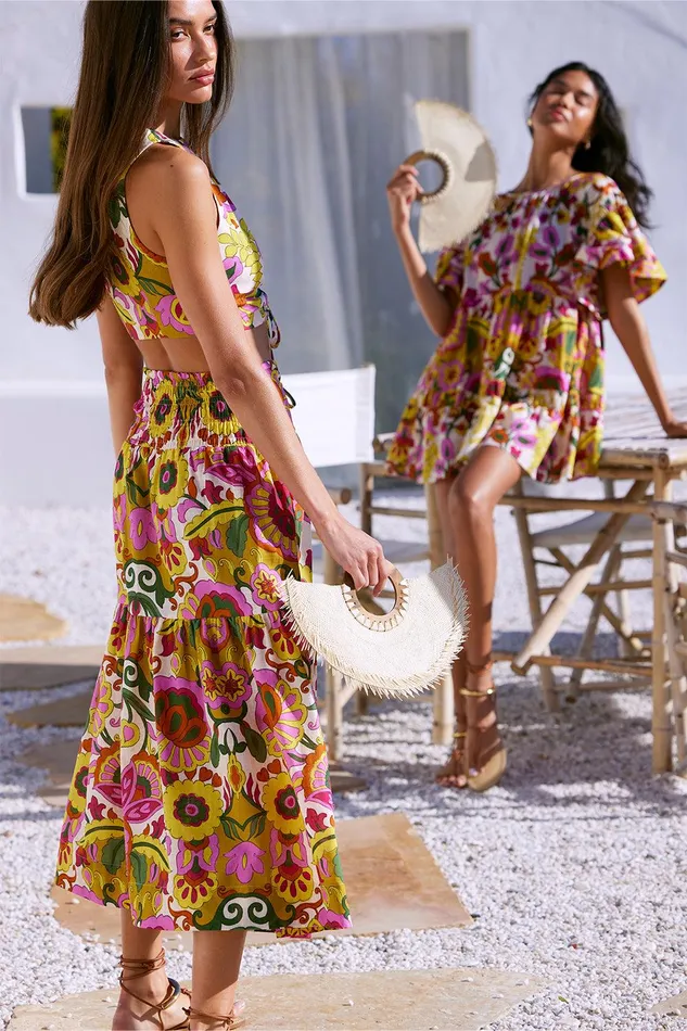 Women MISA Los Angeles Skirts and Shorts ELLEN SKIRT Floral Corsica Multi