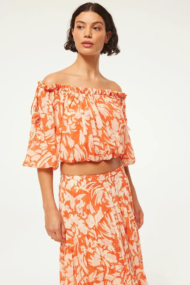 Women MISA Los Angeles Tops EVA TOP Patmos Tangerine