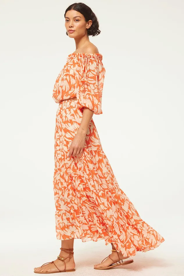 Women MISA Los Angeles Tops EVA TOP Patmos Tangerine