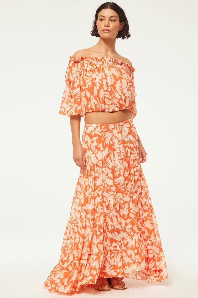 Women MISA Los Angeles Tops EVA TOP Patmos Tangerine
