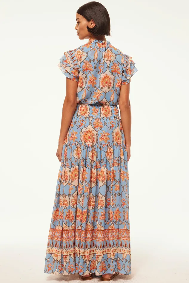Women MISA Los Angeles Tops MARIA TOP Caged Floral
