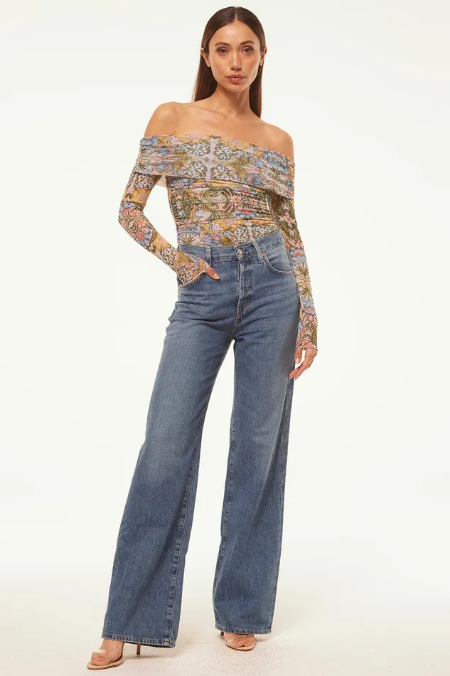 Women MISA Los Angeles Tops ORELLA BODYSUIT Dolce Vita Kaleidoscope