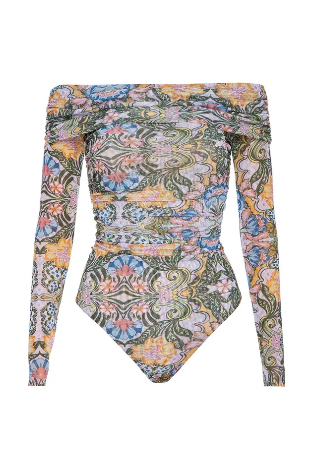 Women MISA Los Angeles Tops ORELLA BODYSUIT Dolce Vita Kaleidoscope