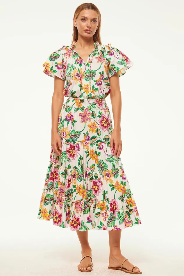 Women MISA Los Angeles Tops SUPARNA TOP Flora Exotica Cotton Poplin