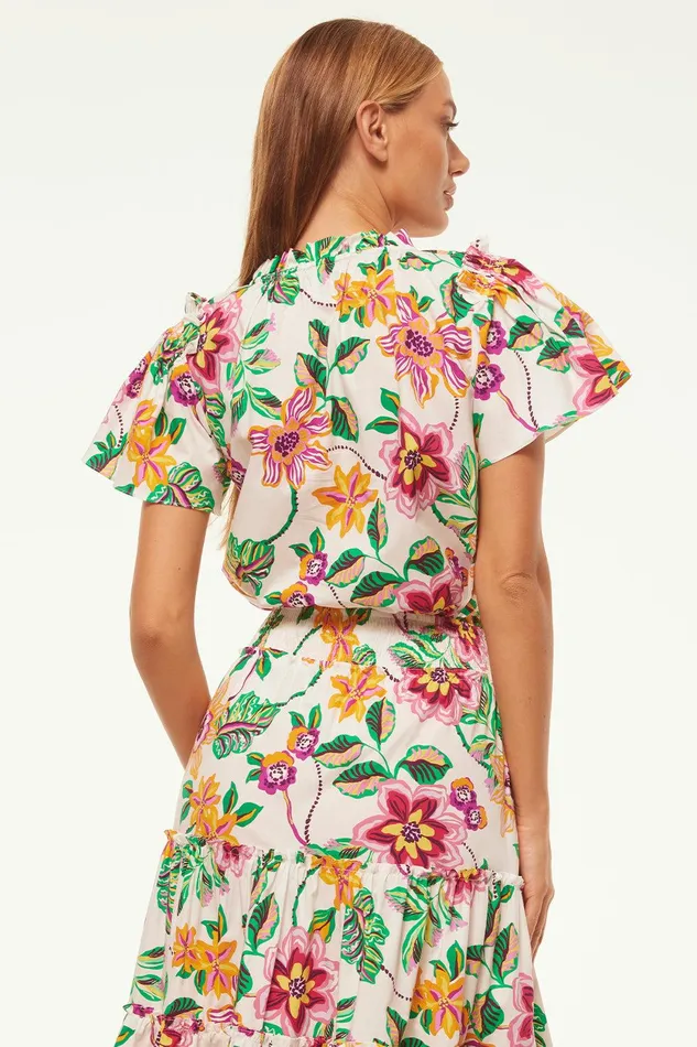 Women MISA Los Angeles Tops SUPARNA TOP Flora Exotica Cotton Poplin