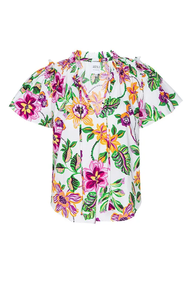Women MISA Los Angeles Tops SUPARNA TOP Flora Exotica Cotton Poplin