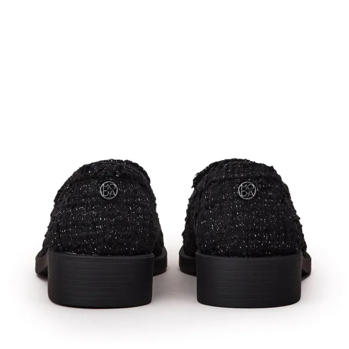 Women Moda In Pelle Brogues And Loafers Danna Black Textile