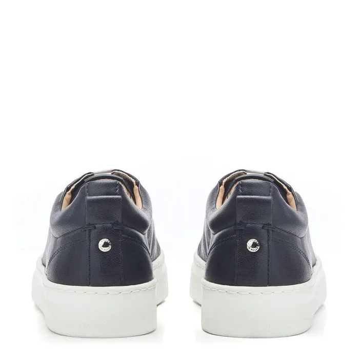 Women Moda In Pelle Casual Trainers Aiyla Navy Leather