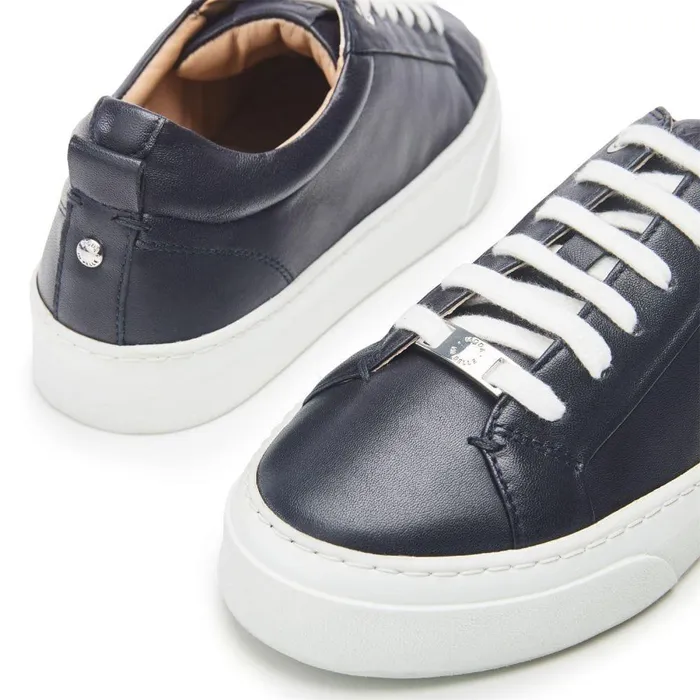 Women Moda In Pelle Casual Trainers Aiyla Navy Leather