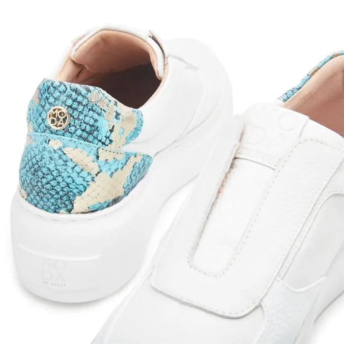 Women Moda In Pelle Chunky Trainers Althea White Leather