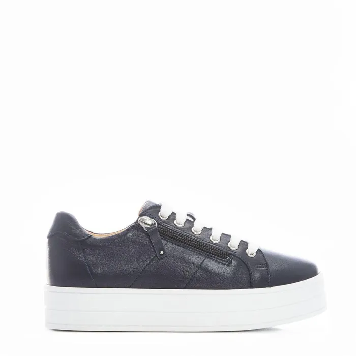 Women Moda In Pelle Chunky Trainers Bsoleful BGlazie Navy Leather