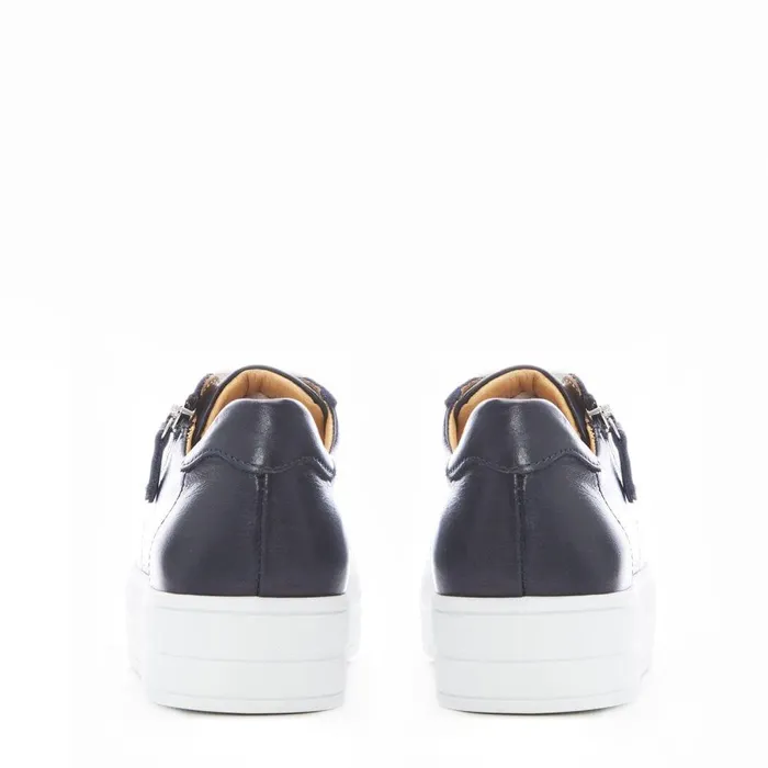 Women Moda In Pelle Chunky Trainers Bsoleful BGlazie Navy Leather