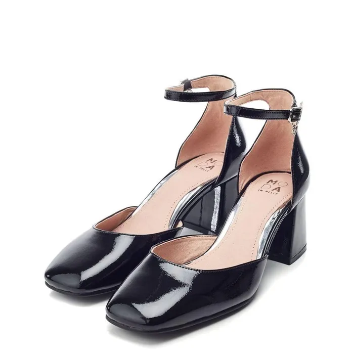 Women Moda In Pelle Court Shoes Dalziah Black Patent Leather
