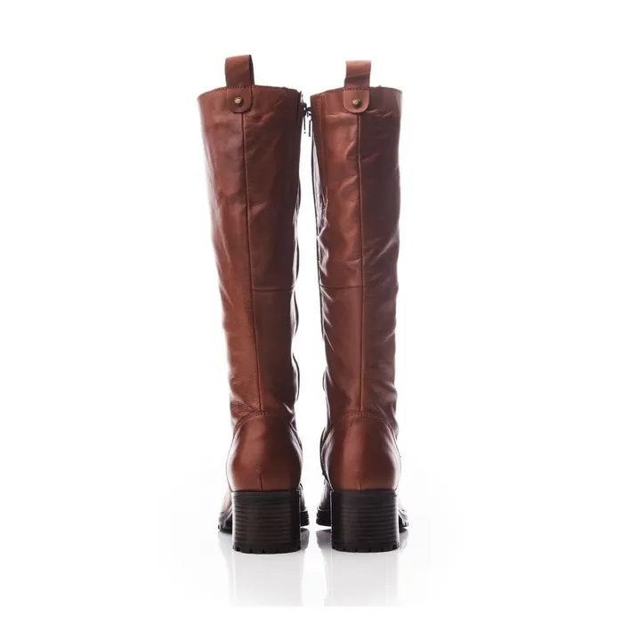 Women Moda In Pelle Knee High Boots Halina Tan Leather Women Moda In Pelle Knee High Boots Halina Tan Leather