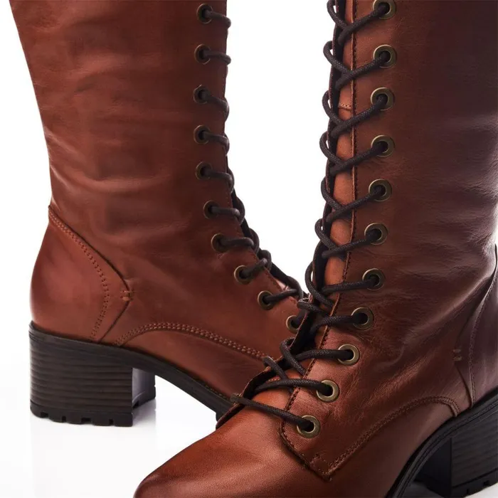 Women Moda In Pelle Knee High Boots Halina Tan Leather Women Moda In Pelle Knee High Boots Halina Tan Leather