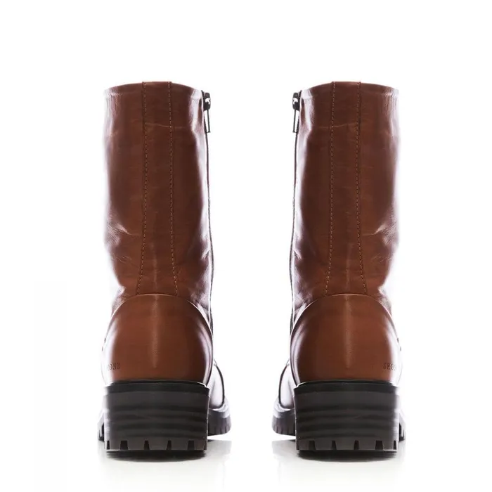 Women Moda In Pelle MidCalf Boots Shoon Sh Illona Tan Leather