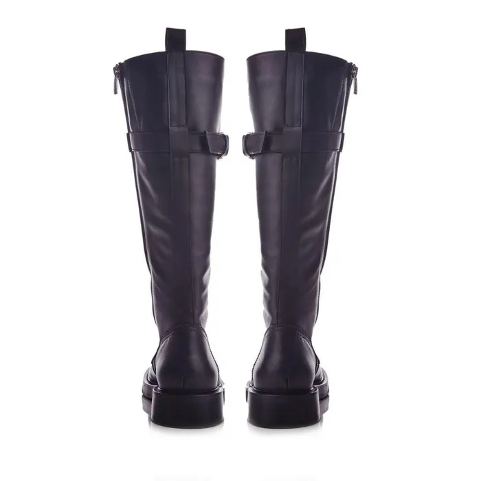 Women Moda In Pelle Riding And Flat Boots Shoon Sh Avila Black Leather Women Moda In Pelle Riding And Flat Boots Shoon Sh Avila Black Leather