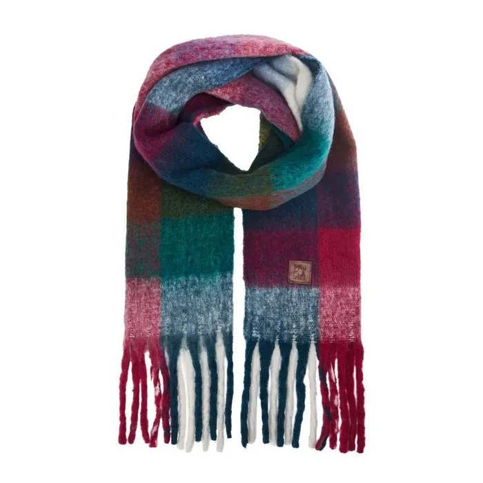 Women Moda In Pelle Scarves Amarascarf Teal Textile