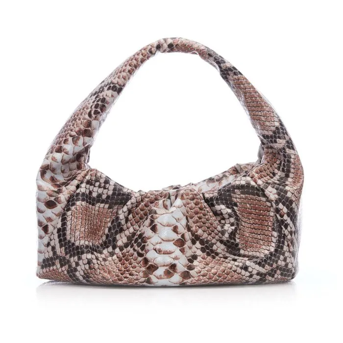 Women Moda In Pelle Shoulder Bags Sicilly Bag Natural Snake Snake Print Leather