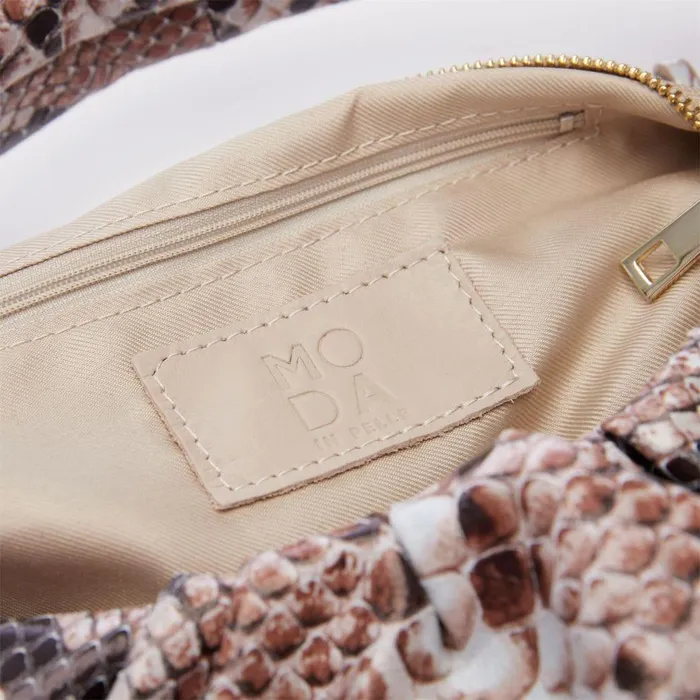 Women Moda In Pelle Shoulder Bags Sicilly Bag Natural Snake Snake Print Leather