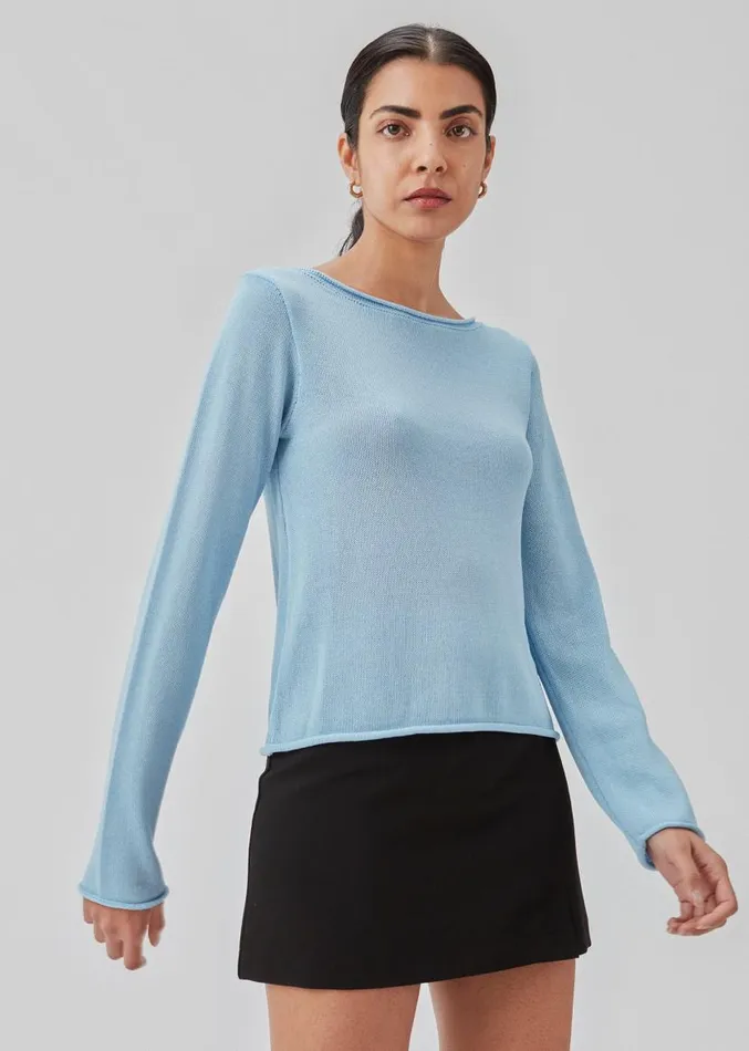Women Modstrm Blouses and Knitwear JosefineMD Knit Top Baby Blue Women Modstrm Blouses and Knitwear JosefineMD Knit Top Baby Blue