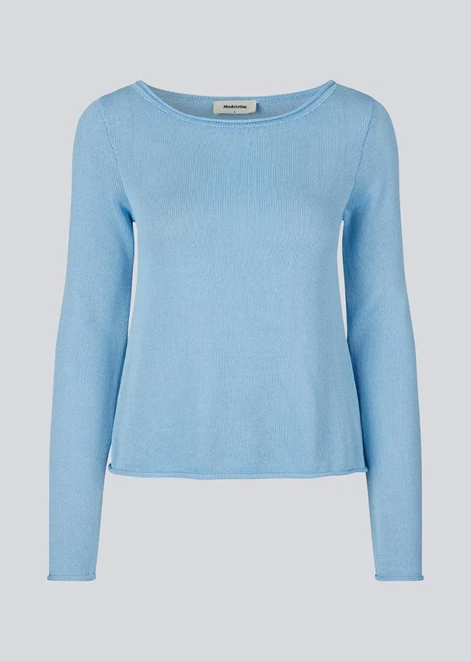 Women Modstrm Blouses and Knitwear JosefineMD Knit Top Baby Blue Women Modstrm Blouses and Knitwear JosefineMD Knit Top Baby Blue