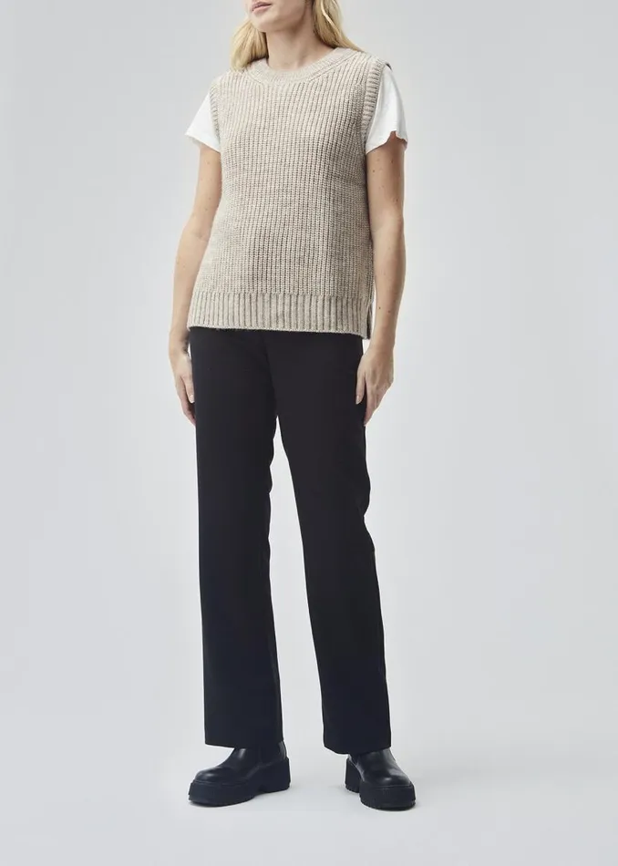 Women Modstrm Blouses and Knitwear Timme Vest Beige Melange
