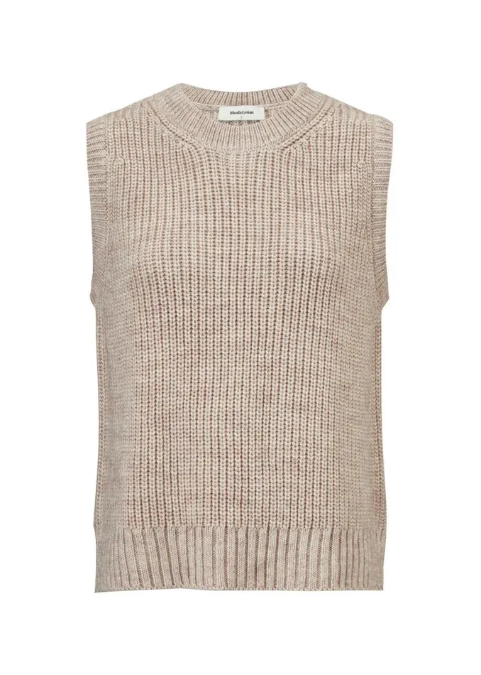 Women Modstrm Blouses and Knitwear Timme Vest Beige Melange Women Modstrm Blouses and Knitwear Timme Vest Beige Melange