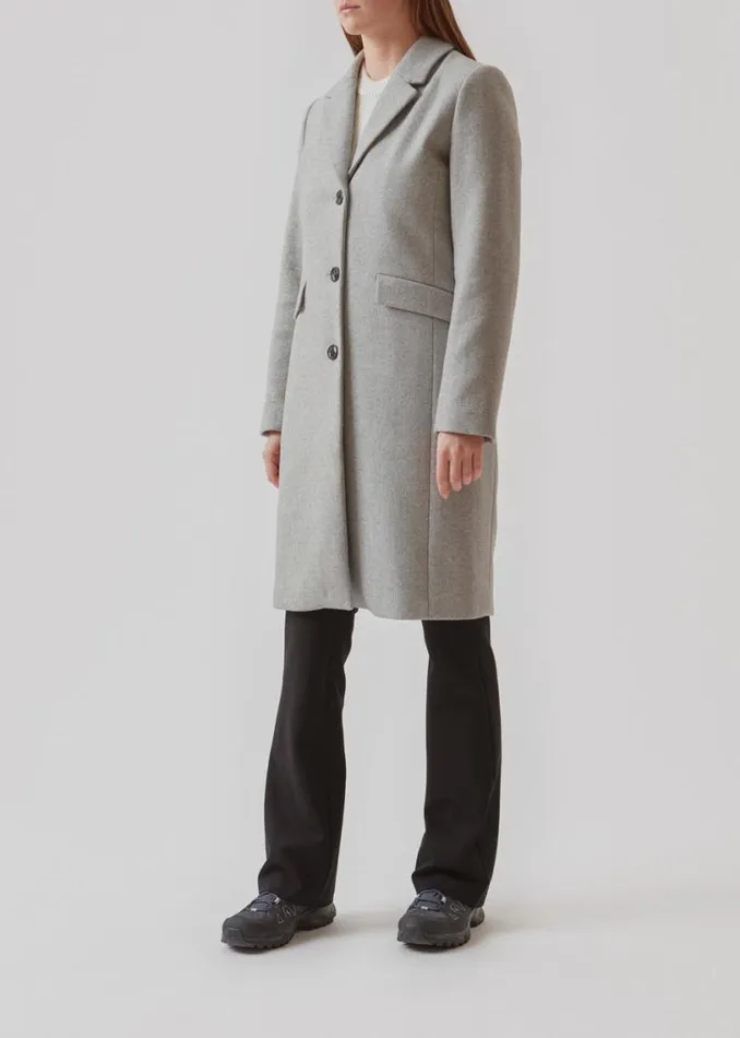 Women Modstrm Coats and Jackets Pamela Coat Grey Melange