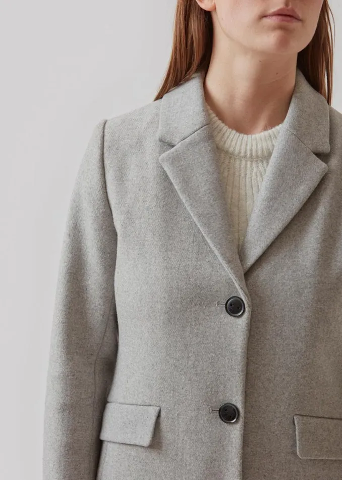 Women Modstrm Coats and Jackets Pamela Coat Grey Melange Women Modstrm Coats and Jackets Pamela Coat Grey Melange