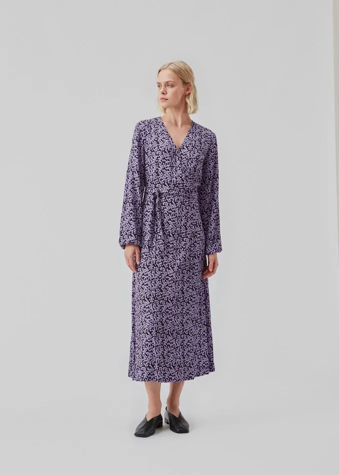 Women Modstrm Dresses ChesliMD Print Wrap Dress Purple Flower Buds