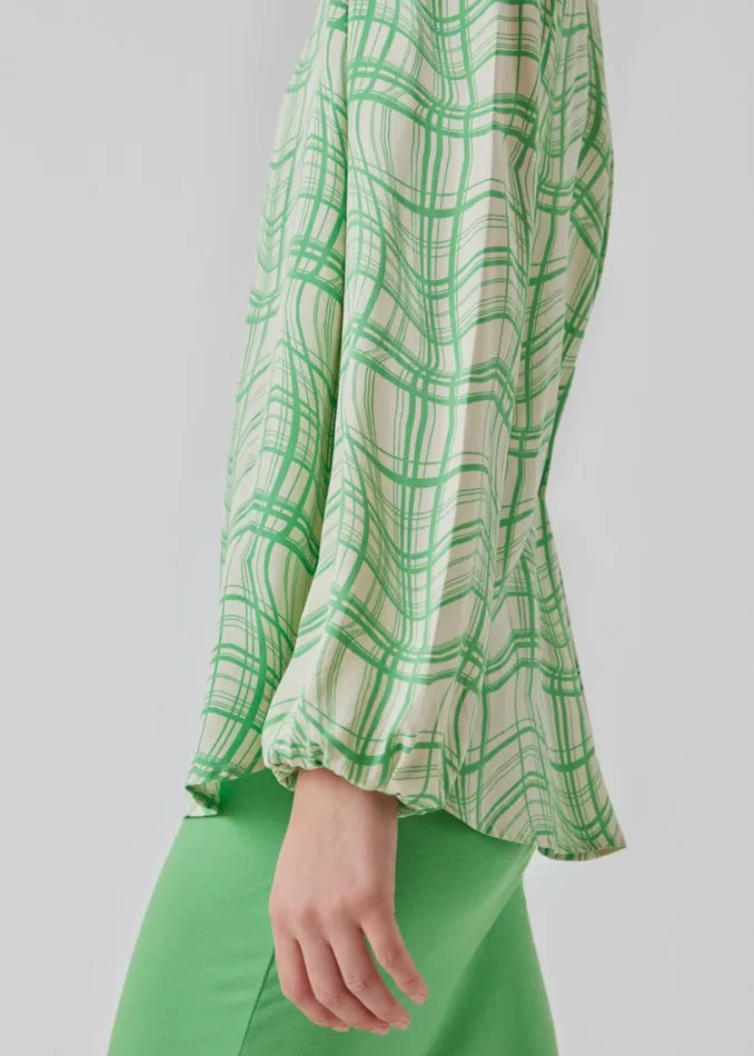 Women Modstrm Shirts CarsenMD Print Shirt Distorted Check