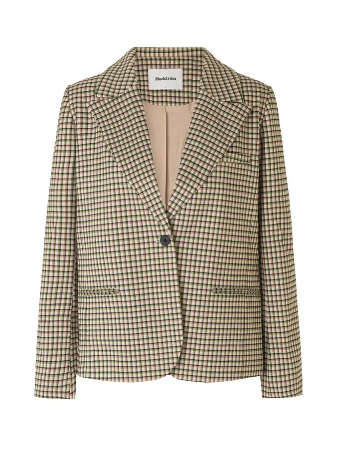 Women Modstrm Suits OsvaldMD Blazer Forest Check Women Modstrm Suits OsvaldMD Blazer Forest Check