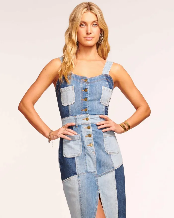 Women Monica Denim Midi Dress White Ramy Brook Dresses