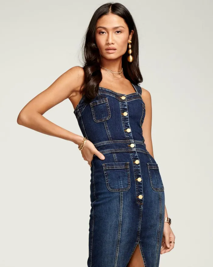 Women Monica Denim Midi Dress White Ramy Brook Dresses Women Monica Denim Midi Dress White Ramy Brook Dresses