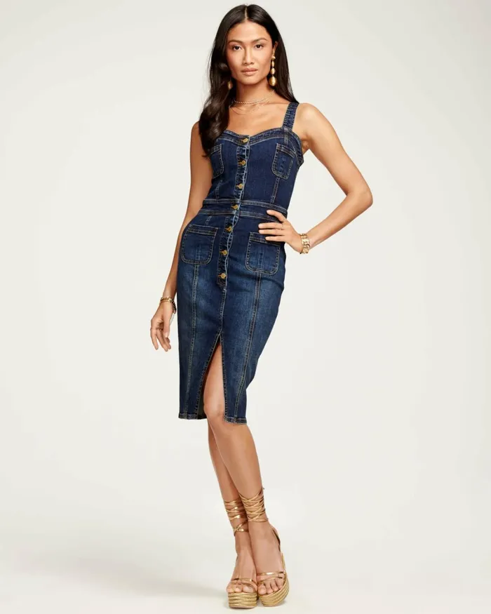 Women Monica Denim Midi Dress White Ramy Brook Dresses Women Monica Denim Midi Dress White Ramy Brook Dresses