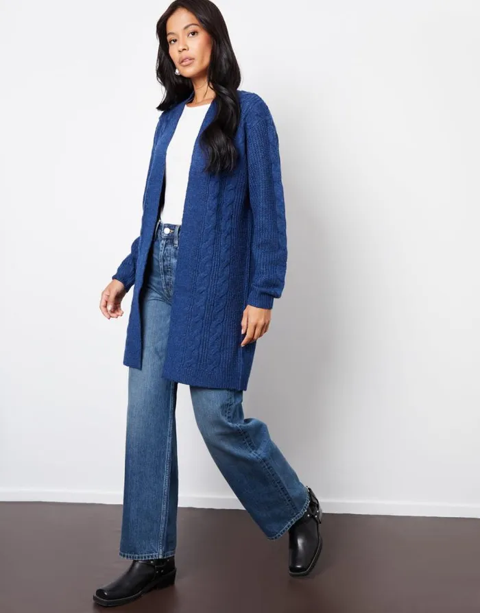 Women Navy Cable Knit Cardigan Threadbare Cardigans Women Navy Cable Knit Cardigan Threadbare Cardigans