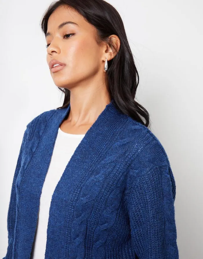 Women Navy Cable Knit Cardigan Threadbare Cardigans Women Navy Cable Knit Cardigan Threadbare Cardigans