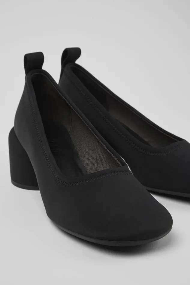Women Niki Black Textile Ballerina Camper Formal Shoes