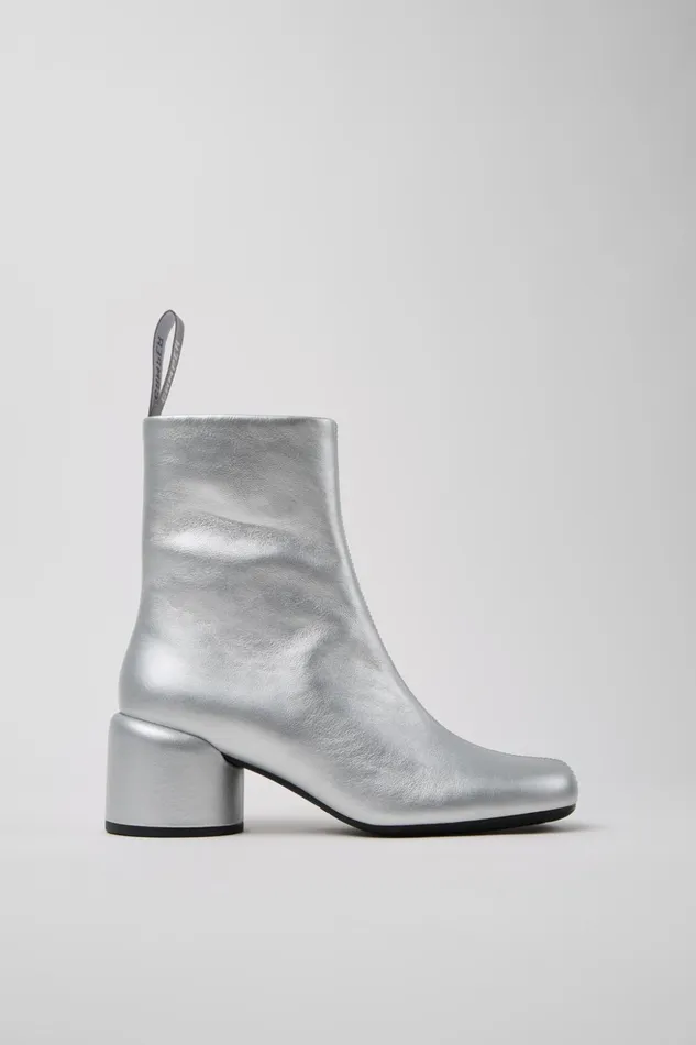 Women Niki Silver Leather Ankle Boots Camper Ankle Boots Women Niki Silver Leather Ankle Boots Camper Ankle Boots